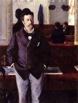 Oil cafe  dining Painting - In a Cafe 1880 by Caillebotte, Gustave