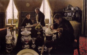 Oil caillebotte, gustave Painting - Luncheon 1876 by Caillebotte, Gustave