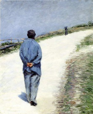 Oil caillebotte, gustave Painting - Man in a Smock 1884 by Caillebotte, Gustave
