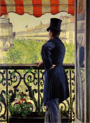 Oil caillebotte, gustave Painting - Man on a Balcony 1880 by Caillebotte, Gustave
