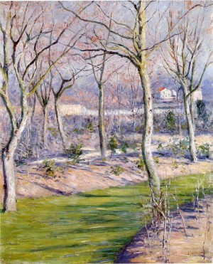 Oil garden Painting - The Garden at Petit Gennevilliers in Winter  c.1894 by Caillebotte, Gustave