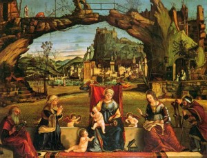 Oil carpaccio Painting - Holy Conversation by Carpaccio