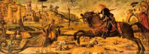 Oil carpaccio Painting - St. George & the Dragon, 1502-08 by Carpaccio