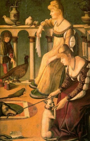 Oil carpaccio Painting - Two Venetian Ladies  1500s by Carpaccio