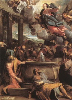 Oil carracci, annibale Painting - Assumption of the Virgin  - c. 1590 by Carracci, Annibale