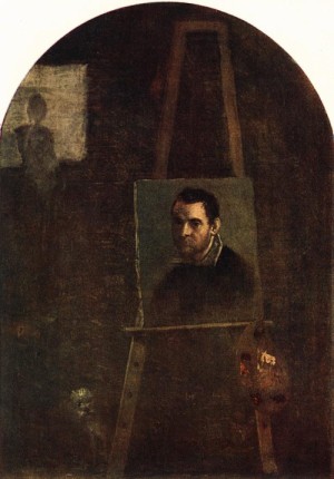 Oil carracci, annibale Painting - Self-portrait  -c. 1604 by Carracci, Annibale