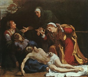 Oil carracci, annibale Painting - The Dead Christ Mourned  1603 by Carracci, Annibale