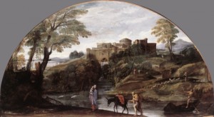 Oil carracci, annibale Painting - The Flight into Egypt  1603 by Carracci, Annibale