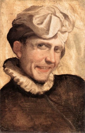 Oil carracci, annibale Painting - The Laughing Youth  1583 by Carracci, Annibale