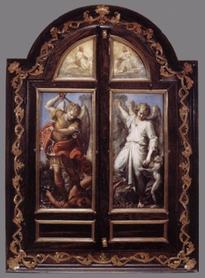 Oil carracci, annibale Painting - Triptych   1604-05 by Carracci, Annibale