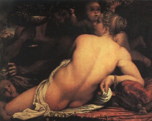  Photograph - Venus with Satyr and Cupids  1588 by Carracci, Annibale