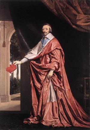 Oil champaigne, philippe de Painting - Cardinal Richelieu   - c. 1637 by Champaigne, Philippe de