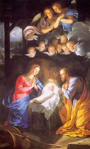 Oil champaigne, philippe de Painting - The Nativity, 1643 by Champaigne, Philippe de
