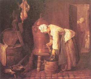 Oil woman Painting - Woman at the Urn    1733 by Chardin, Jean Baptiste Simeon