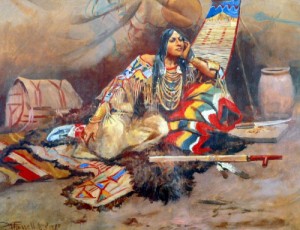 Oil charles m. russell Painting - Keeoma 1898 by Charles M. Russell