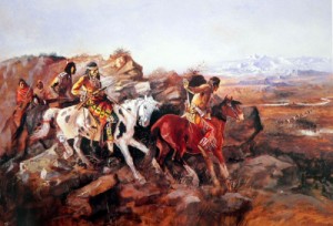 Oil charles m. russell Painting - The Ambush ,1894 by Charles M. Russell