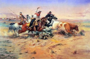 Oil charles m. russell Painting - The Herd Quitter  ,1897 by Charles M. Russell