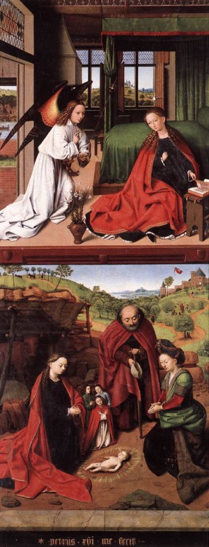  Photograph - christus2- Annunciation and Nativity   1452 by Christus, Petrus