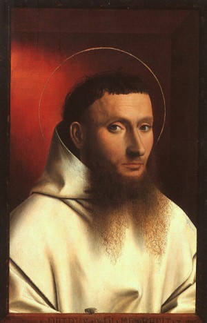 Oil christus, petrus Painting - Portrait of a Carthusian, 1446 by Christus, Petrus