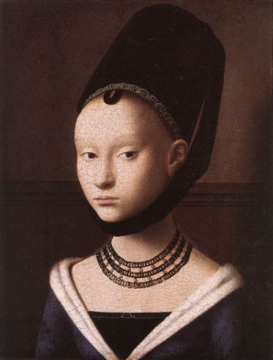 Oil Portrait Painting - Portrait of a Young Girl  1460 by Christus, Petrus
