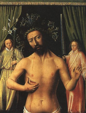 Oil christus, petrus Painting - The Man of Sorrows  1444-46 by Christus, Petrus