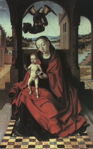 Oil christus, petrus Painting - The Virgin and Child  1457-60 by Christus, Petrus