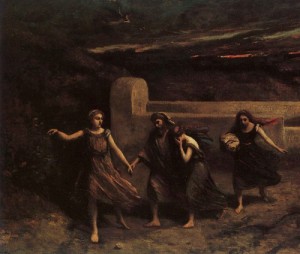 Oil corot, jean-baptiste-camille Painting - The Destruction of Sodom, detail, reworked 1857 by Corot, Jean-Baptiste-Camille