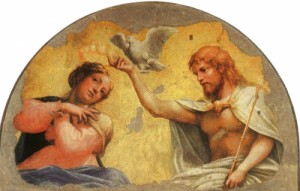 Oil correggio Painting - Coronation of the Virgin by Correggio