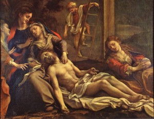 Oil correggio Painting - Deposition from the Cross   1525 by Correggio