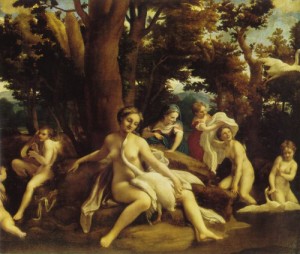 Oil the Painting - Leda and the Swan   c. 1532 by Correggio
