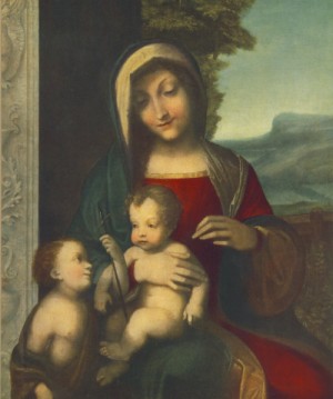 Oil correggio Painting - Madonna   1512-14 by Correggio