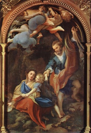 Oil madonna Painting - Madonna della Scodella   1525-30 by Correggio