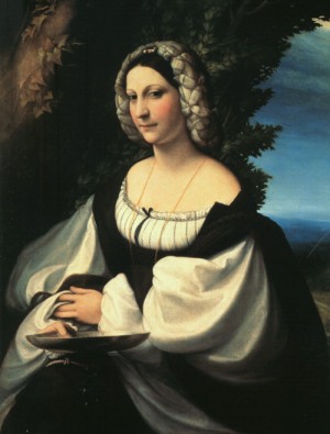 Oil correggio Painting - Portrait of a Gentlewoman, 1517-19 by Correggio