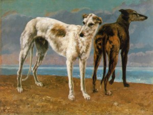 Oil courbet, gustave Painting - Count de Choiseul's Greyhounds  1866 by Courbet, Gustave