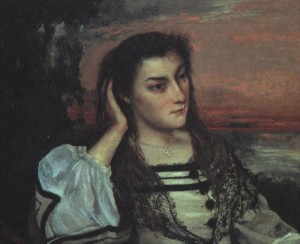 Oil portrait Painting - Portrait of Gabrielle Borreau    1862 by Courbet, Gustave