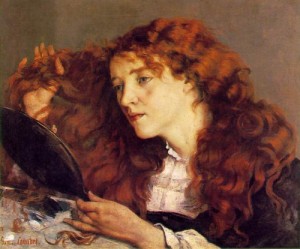 Oil girl Painting - Portrait of Jo, the Beautiful Irish Girl  1865 by Courbet, Gustave