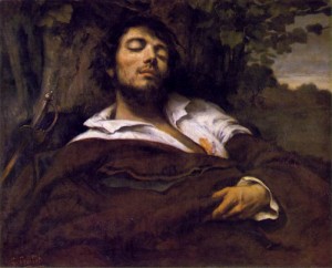 Oil portrait Painting - Portrait of the Artist, called The Wounded Man  1844-54 by Courbet, Gustave