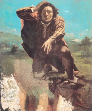 Oil the Painting - The Desperate Man   1843-44 by Courbet, Gustave