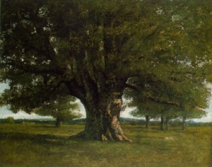 Oil the Painting - The Oak at Flagey   1864 by Courbet, Gustave