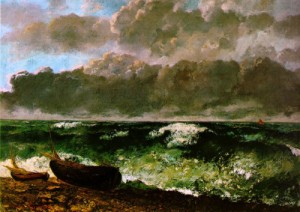 Oil courbet, gustave Painting - The Stormy Sea    1869 by Courbet, Gustave
