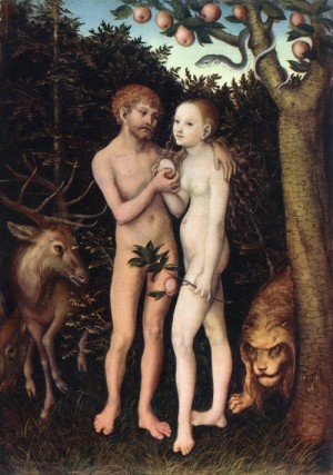 Oil cranach, lucas the elder Painting - Adam and Eve    1533 by Cranach, Lucas the Elder