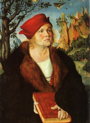 Oil cranach, lucas the elder Painting - Portrait of Johannes Cuspinian, 1502-03 by Cranach, Lucas the Elder