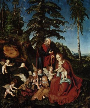 Oil cranach, lucas the elder Painting - The Rest on the Flight to Egypt   1504 by Cranach, Lucas the Elder