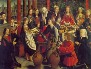 Oil david, gerard Painting - The Marriage at Cana  c.1500 by David, Gerard