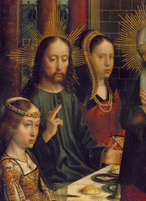 Oil david, gerard Painting - The Marriage at Cana (DETAIL of Christ) by David, Gerard