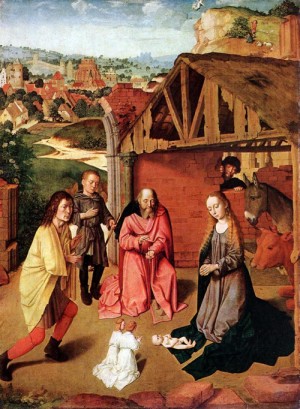 Oil david, gerard Painting - The Nativity  -c. 1490 by David, Gerard