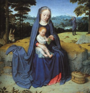 Oil david, gerard Painting - The Rest on the Flight into Egypt 1510 by David, Gerard