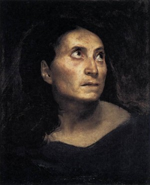 Oil woman Painting - A Mad Woman  - c. 1822 by Delacroix, Eugene