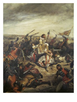 Oil delacroix, eugene Painting - Battle of Poitiers by Delacroix, Eugene