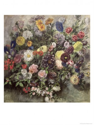Oil delacroix, eugene Painting - Bouquet of Flowers by Delacroix, Eugene